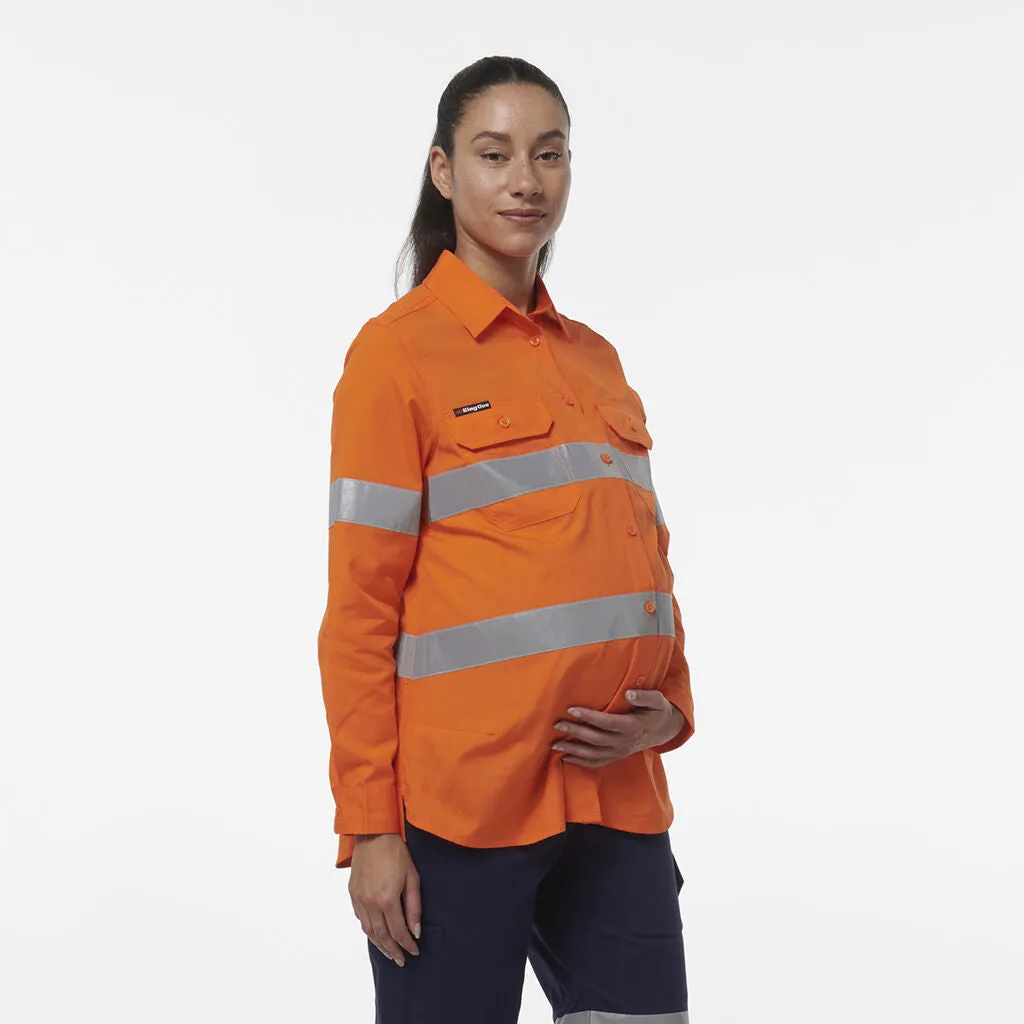 King Gee Women's Workcool Maternity Reflective Shirt (K44235)