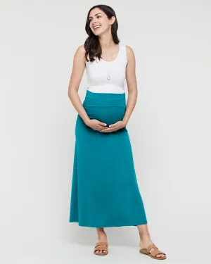 Lana Long Maternity Skirt - Teal