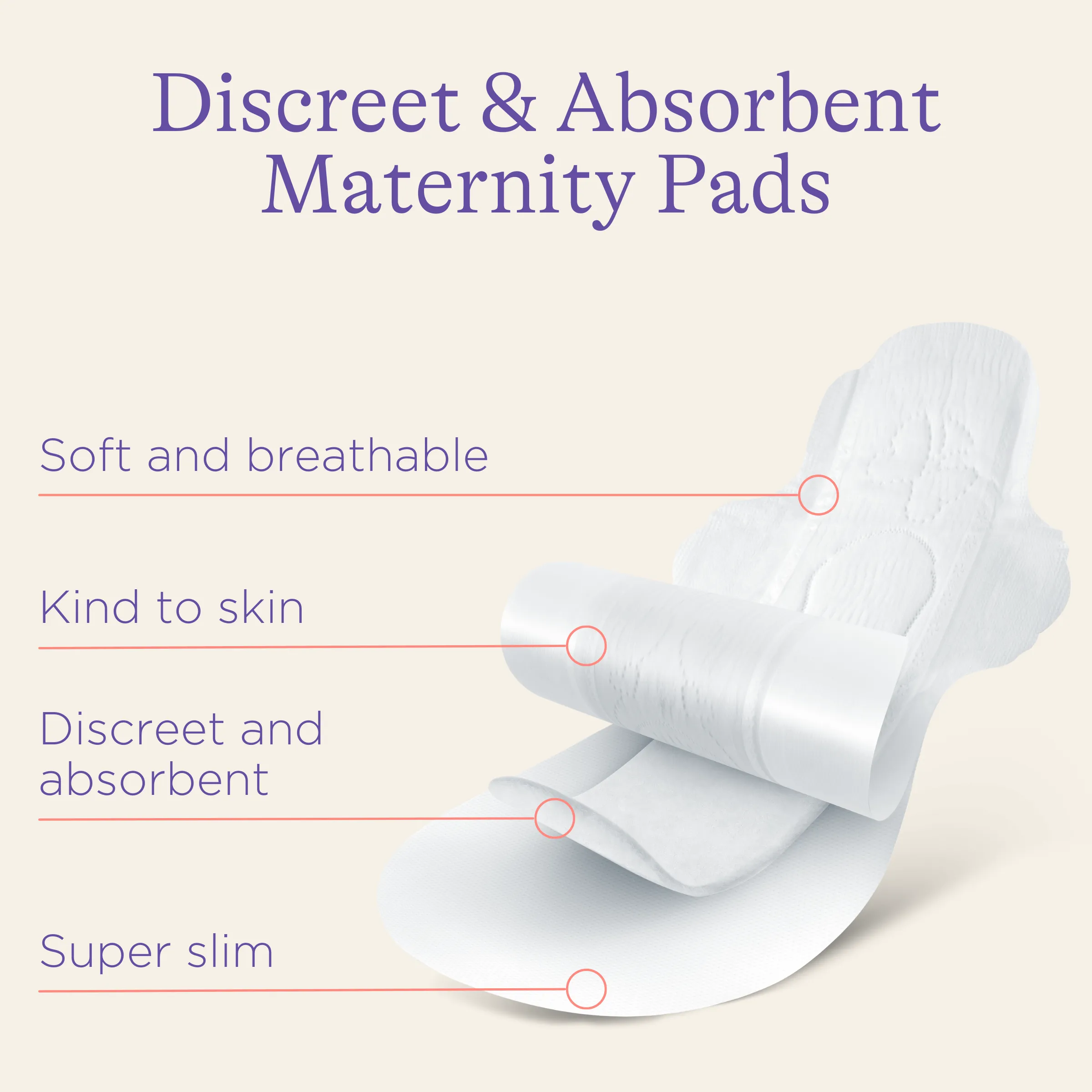 Lansinoh Discreet & Absorbent Maternity Pads: 2  weeks post-birth 12 Pack