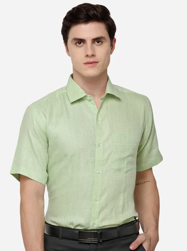 Light Green Solid Regular Fit Formal Shirt | JadeBlue