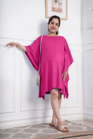 Magenta Rayon MaternityKaftan - Solid