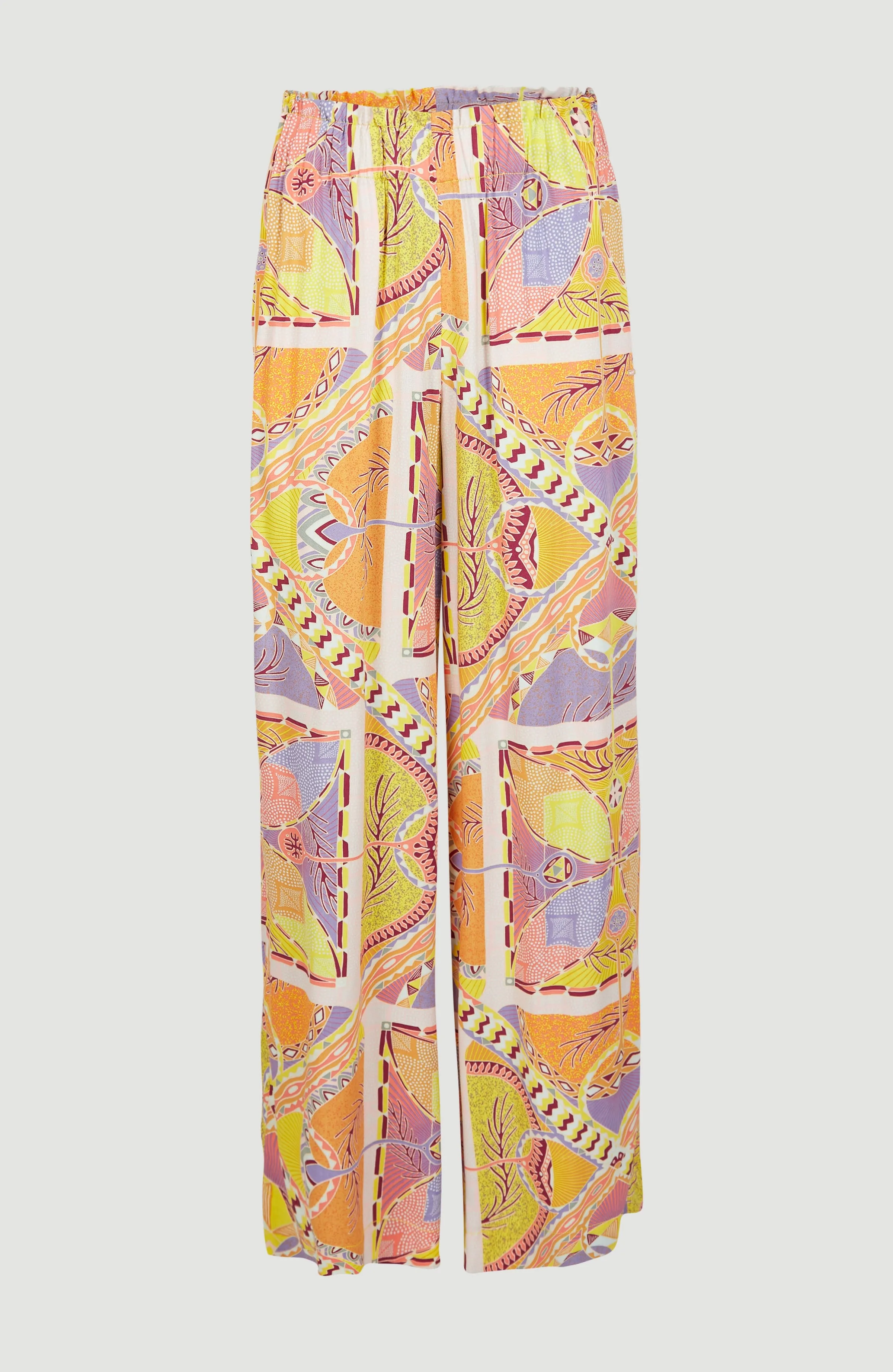 Malia High-Waist Beach Pants | Yellow Scarf Print