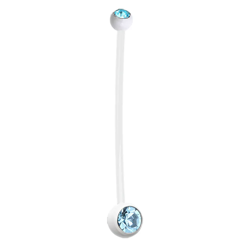 Mamma Mia White Flex Gem Maternity Belly Ring (X Long)