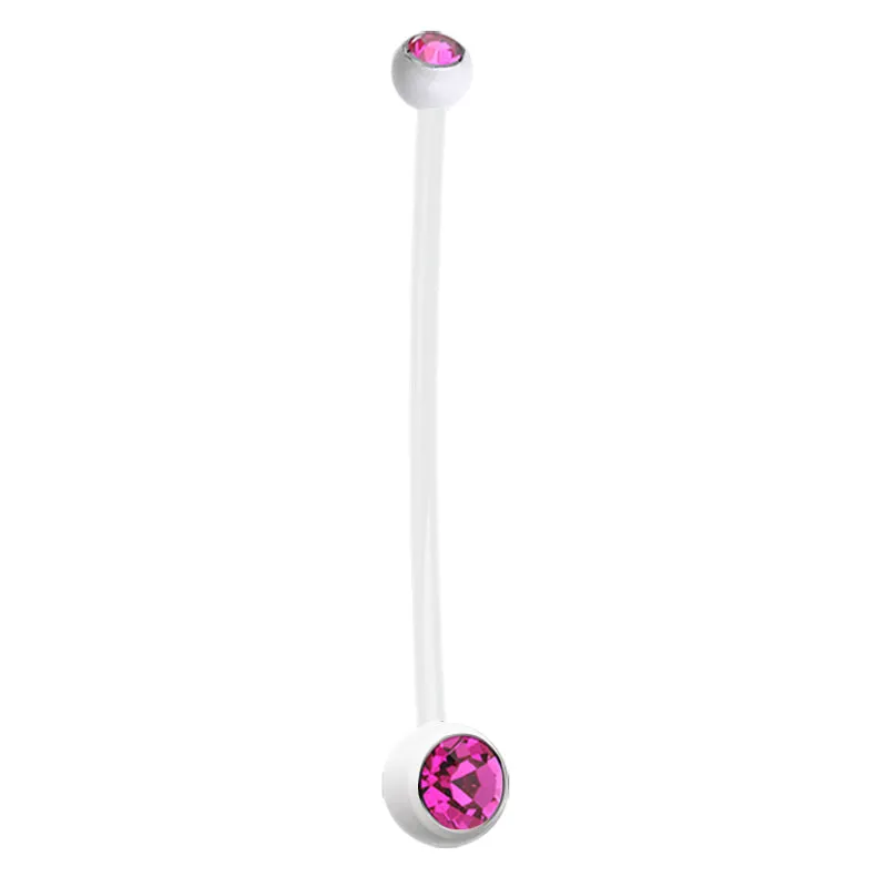 Mamma Mia White Flex Gem Maternity Belly Ring (X Long)