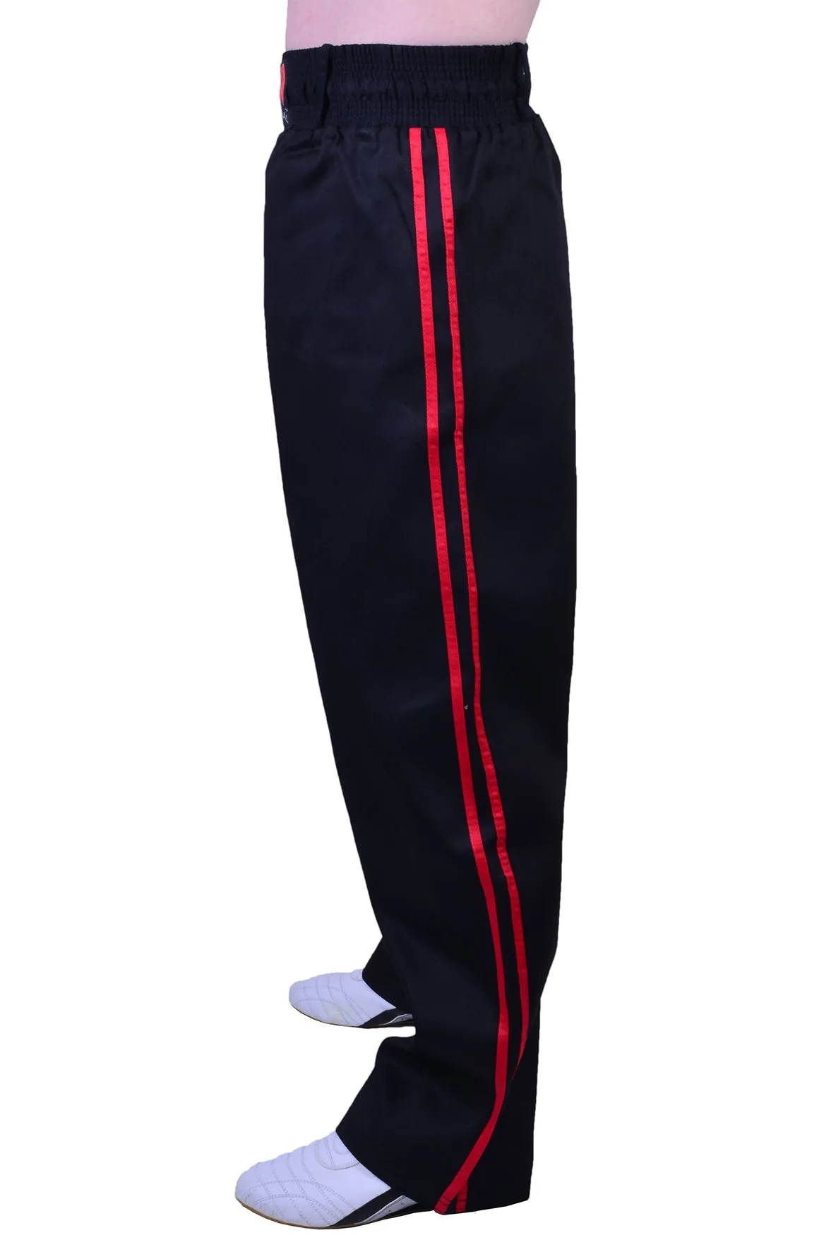 MAR-088E | Black & Red Kickboxing & Freestyle Two-Striped Trousers