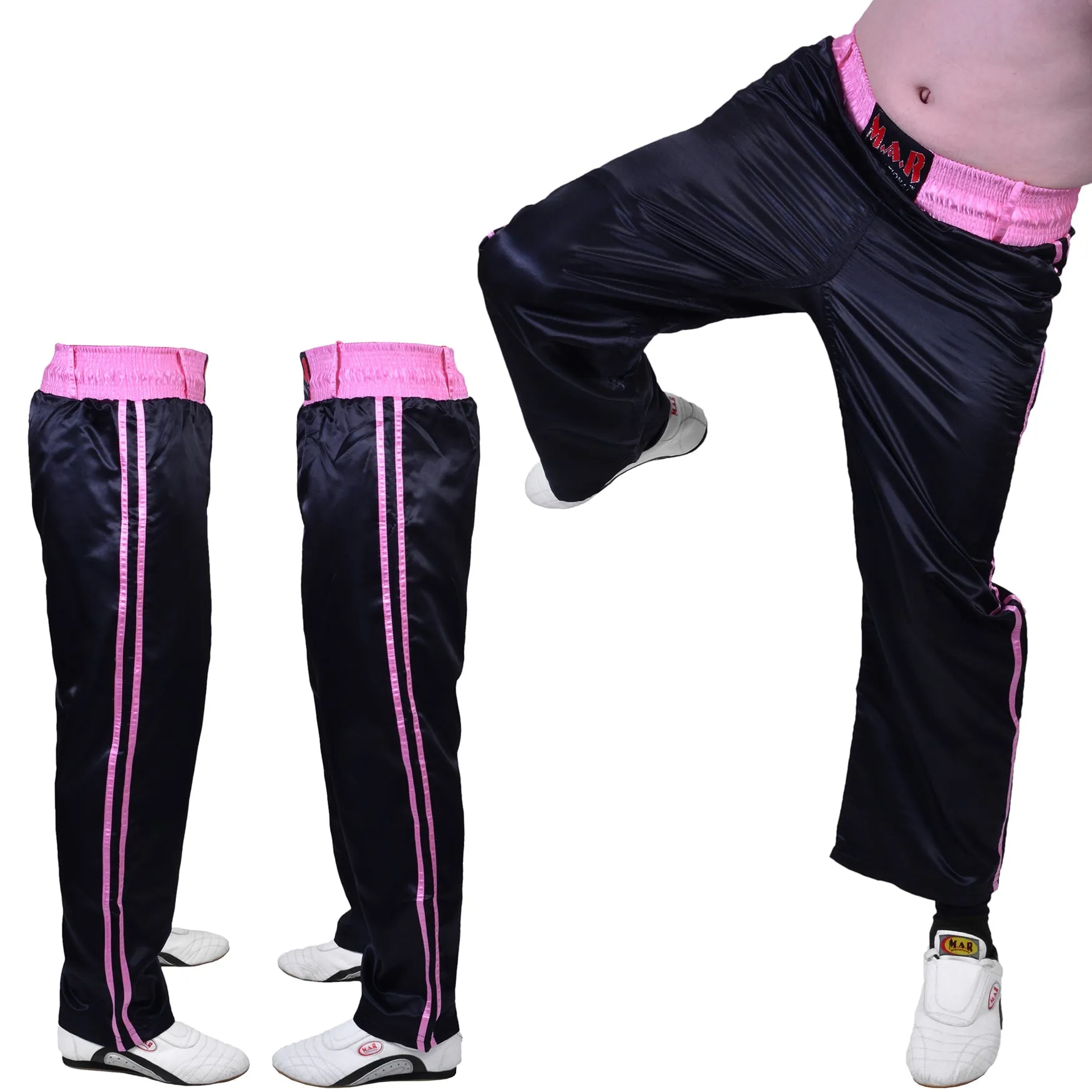 MAR-089F | Full Contact Black Pink Kickboxing & Freestyle Trousers