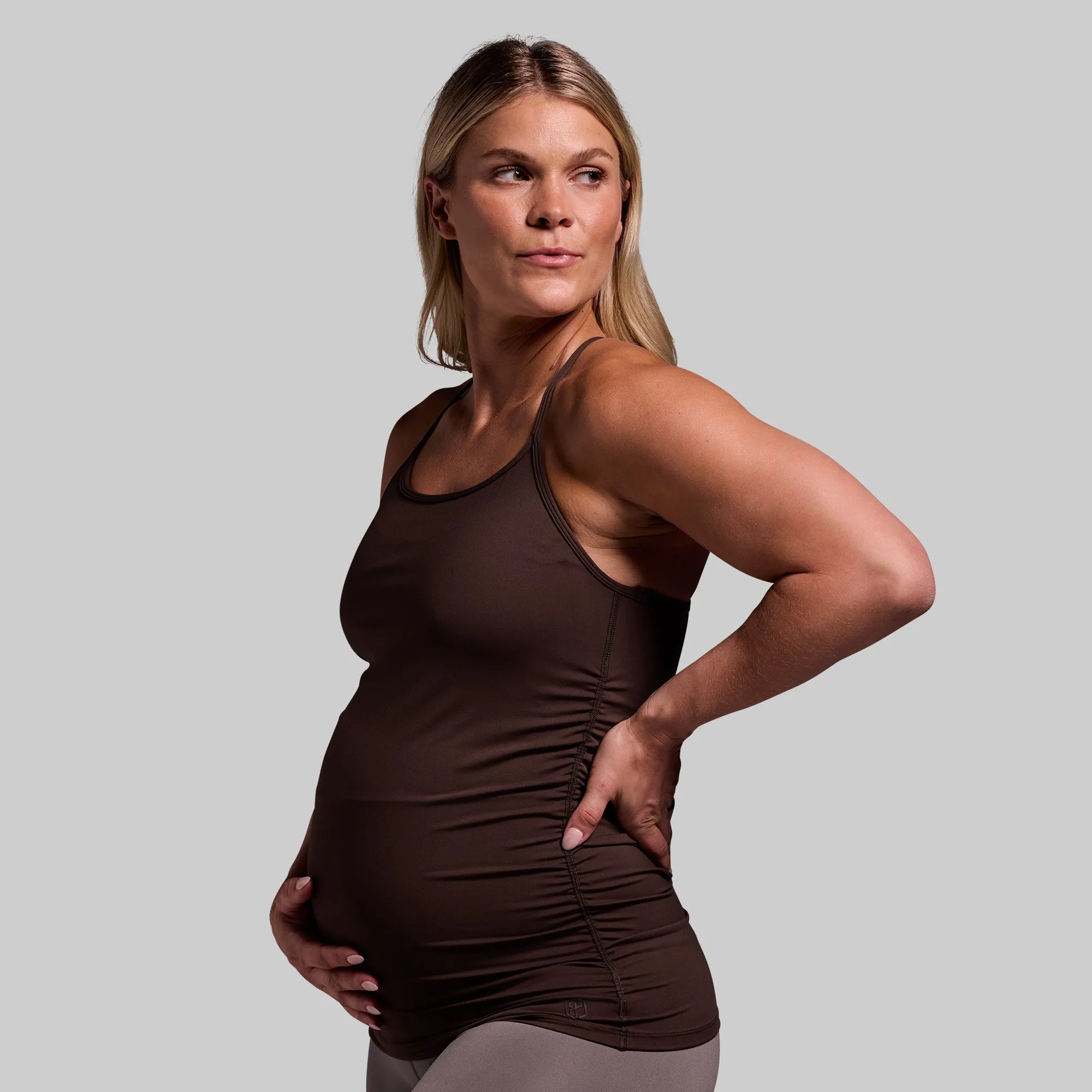 Maternity Drop Shot Tank (Dark Brown)