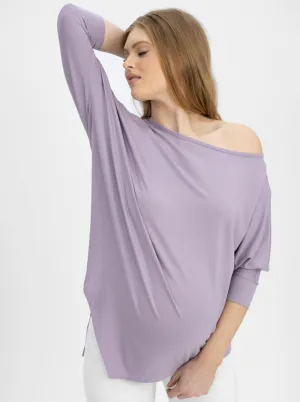 Maternity Loose Fit Oversize Tee - Purple