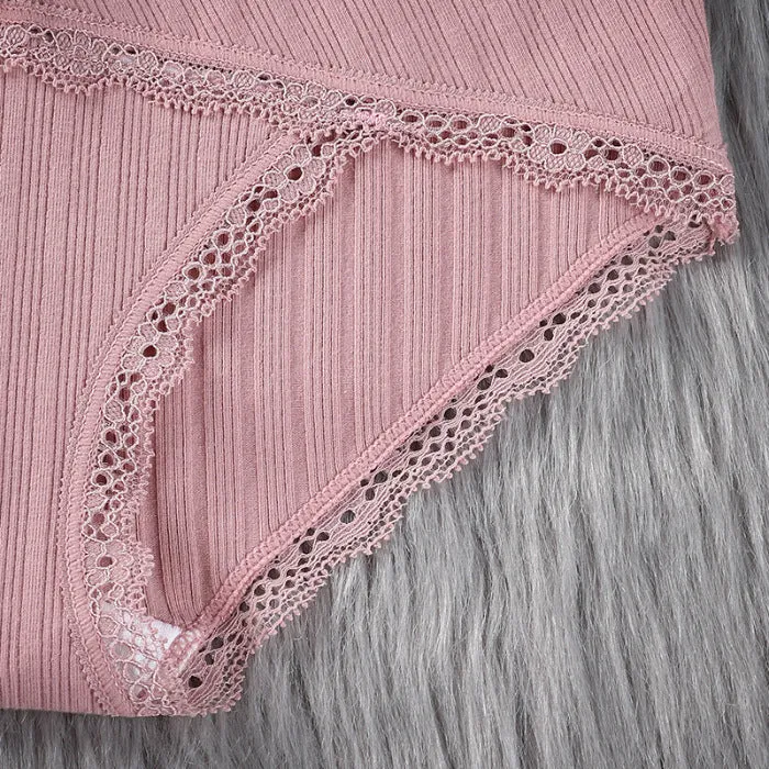 Maternity Low-rise Panties With Threaded Lace Trim