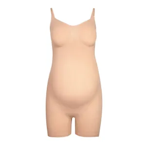 MATERNITY SCULPTING BODYSUIT MID THIGH | CLAY