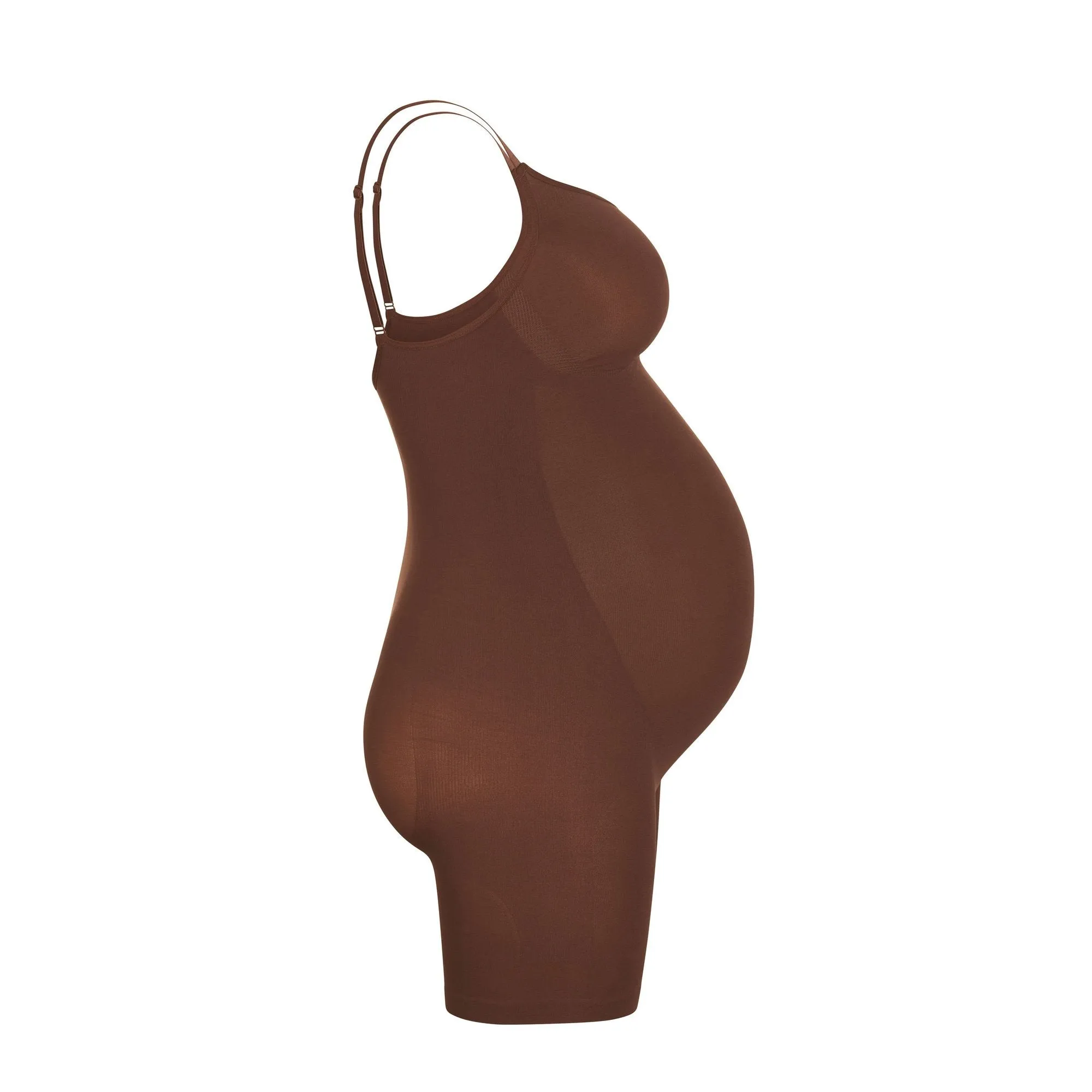 MATERNITY SCULPTING BODYSUIT MID THIGH | COCOA