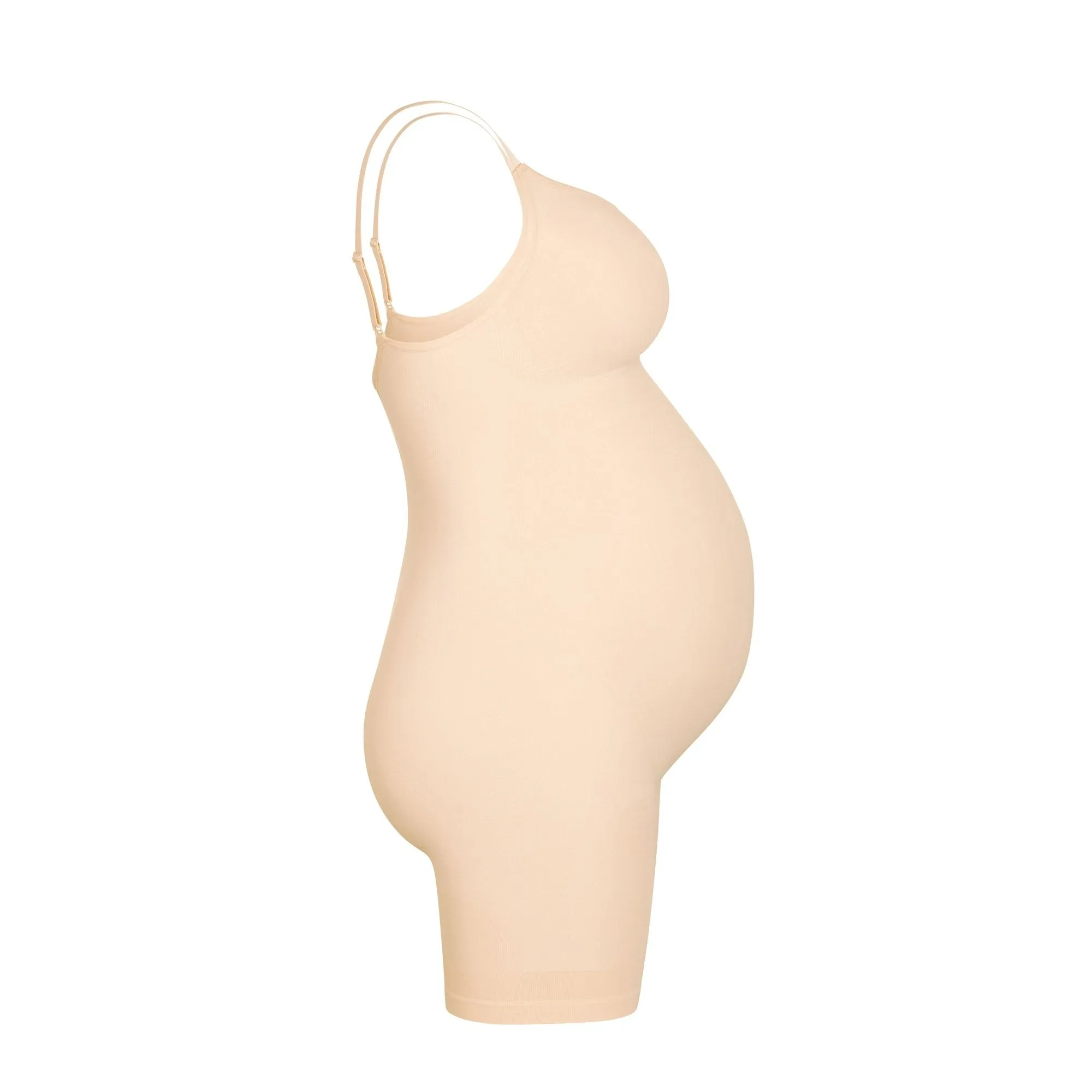 MATERNITY SCULPTING BODYSUIT MID THIGH | SAND