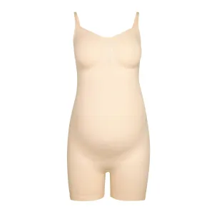 MATERNITY SCULPTING BODYSUIT MID THIGH | SAND