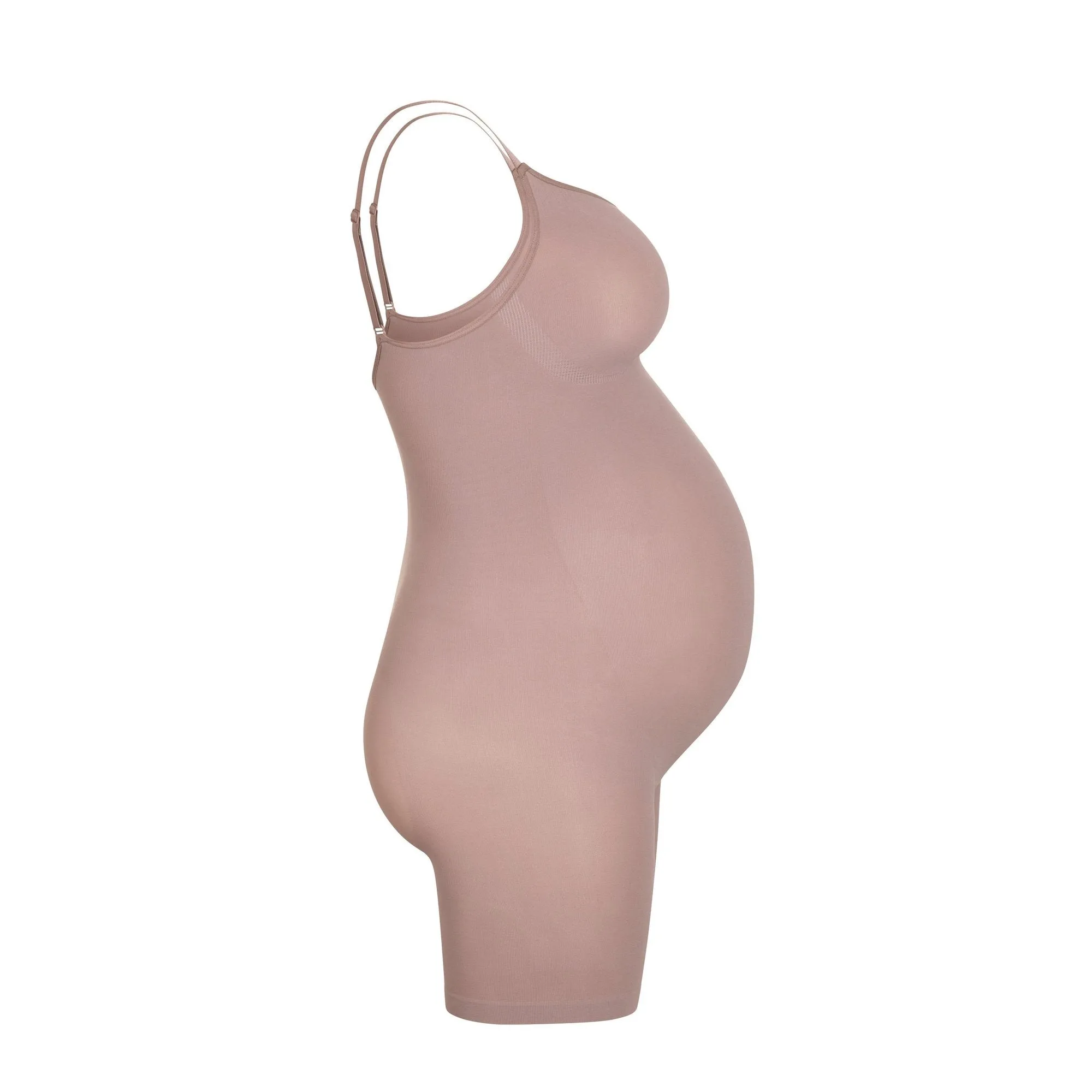 MATERNITY SCULPTING BODYSUIT MID THIGH | UMBER