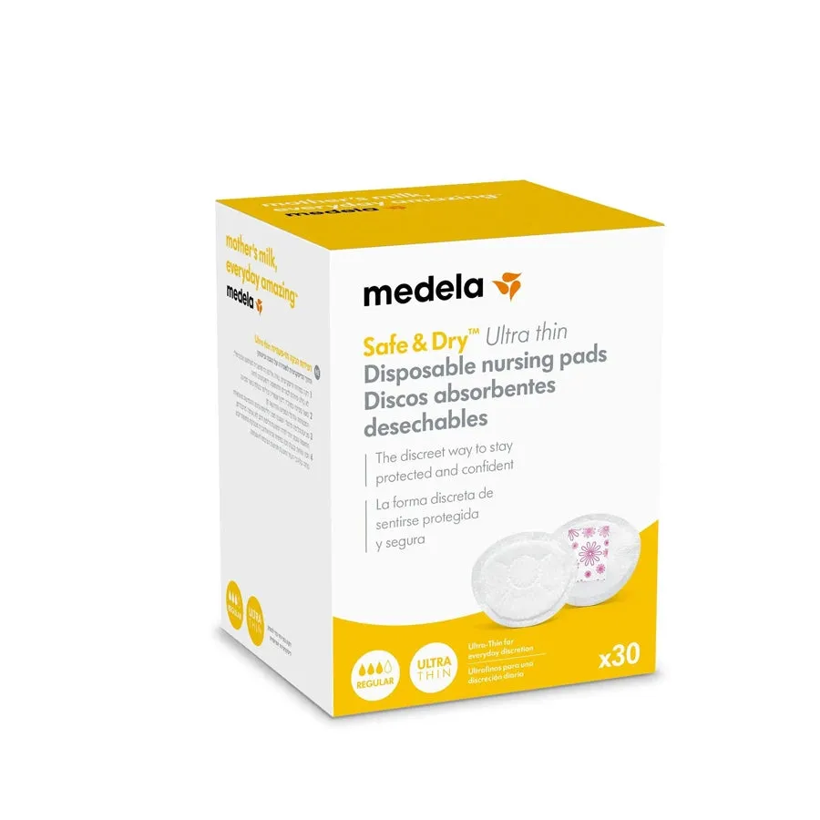 Medela Safe & Dry Ultra Thin Disposable Absorbent Nursing Pads (30 Units)