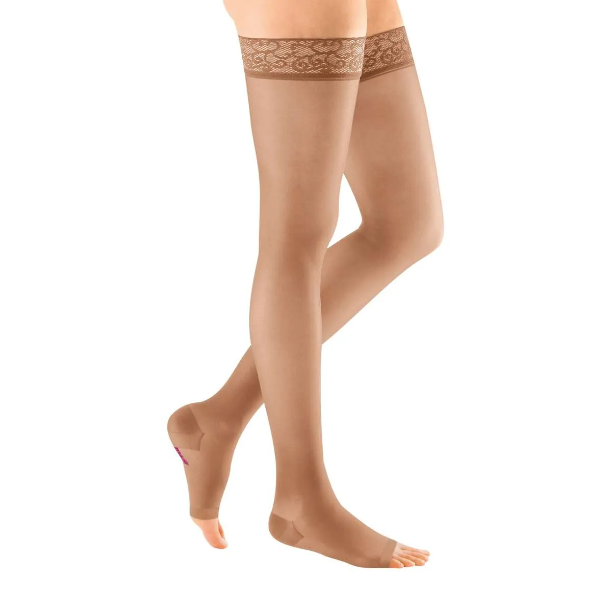 mediven sheer & soft 20-30 mmHg thigh lace topband open toe standard