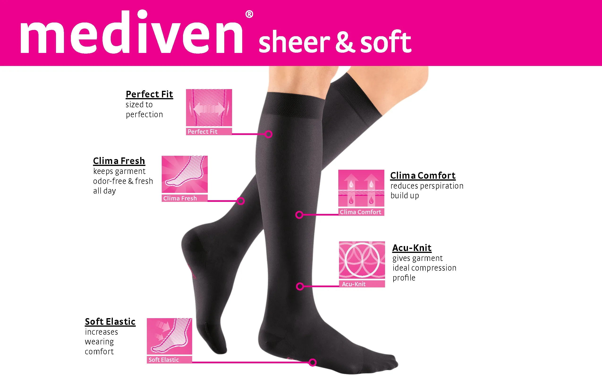 mediven sheer & soft 30-40 mmHg calf open toe standard