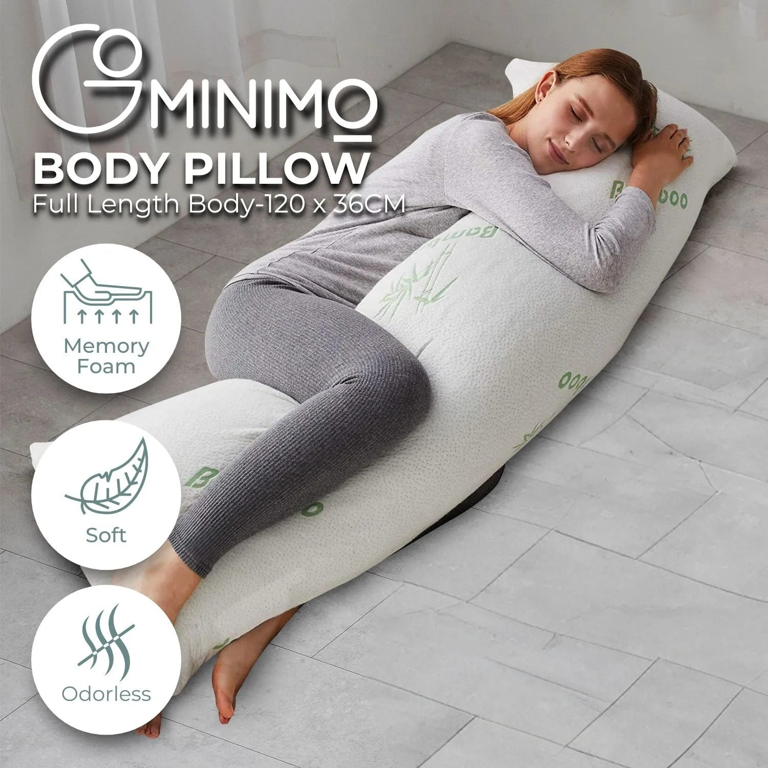 Memory Foam Full Body Pillow for Back Pain & Maternity