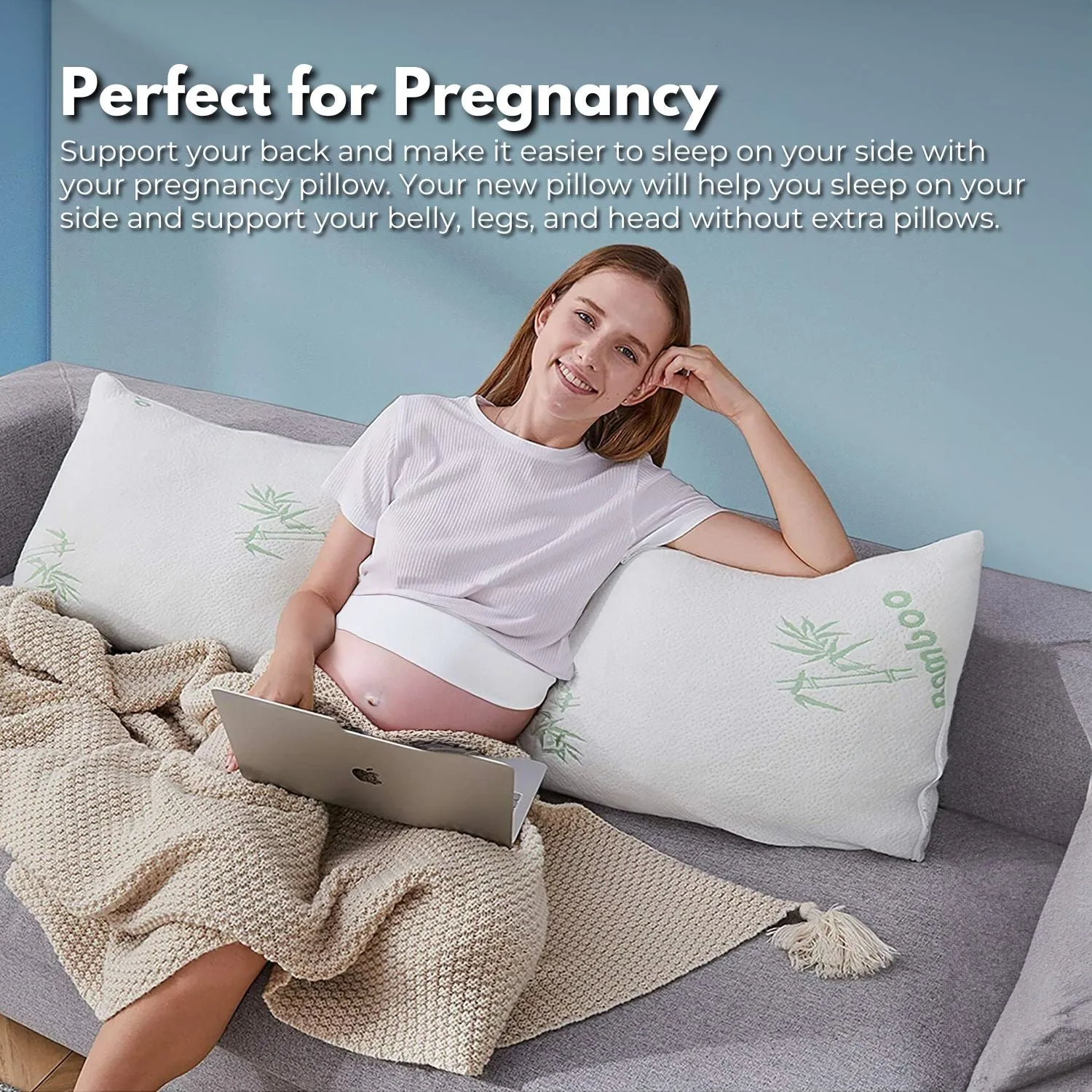 Memory Foam Full Body Pillow for Back Pain & Maternity