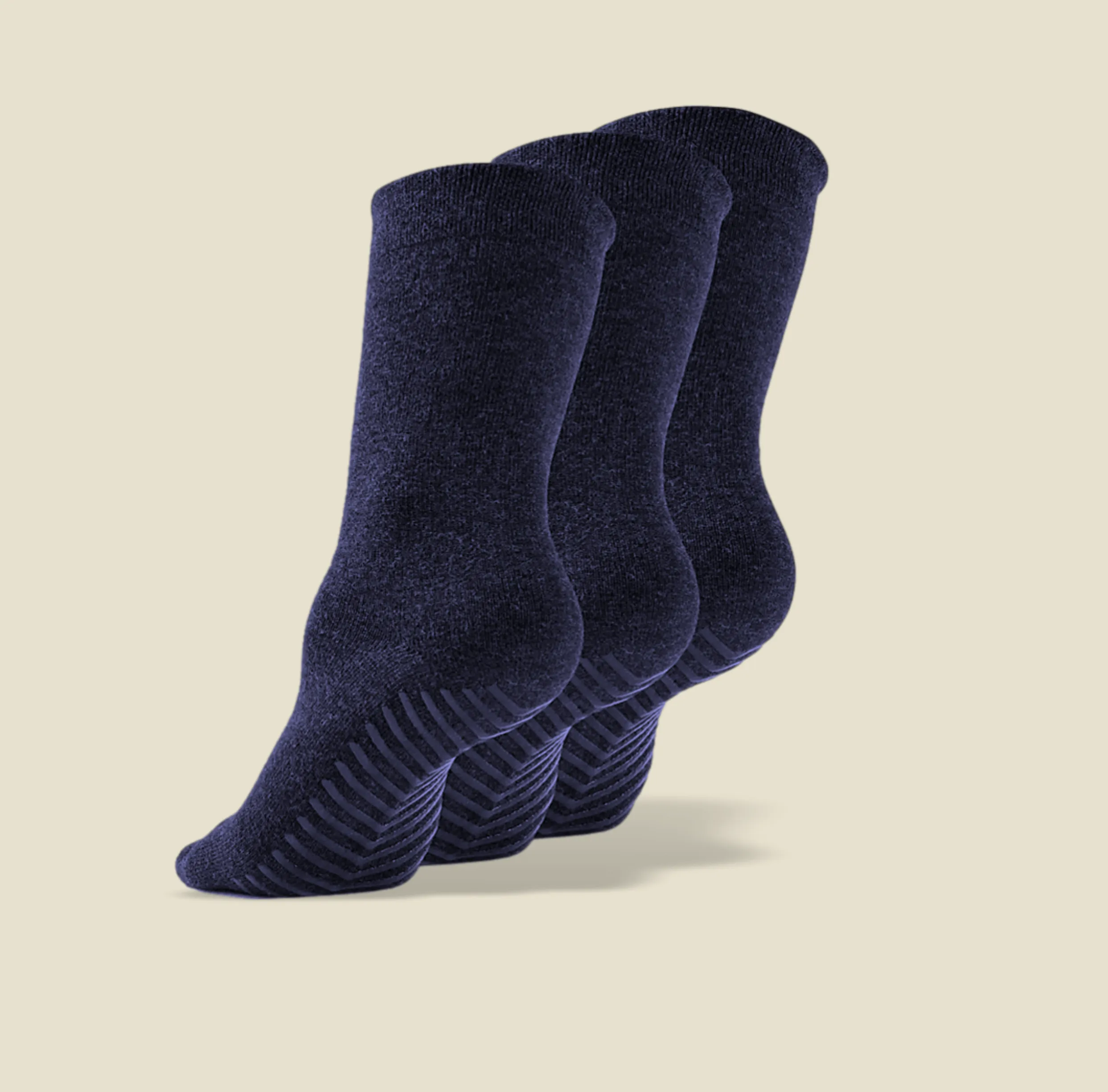 Men's Navy Original Crew Non-Slip Socks - 3 Pairs