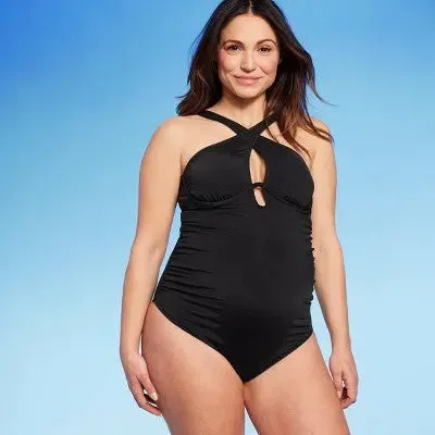 Mono-Wire One Piece Maternity Swimsuit - Isabel Maternity by Ingrid & Isabel Black XL