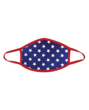 Neva Nude Murica Usa Blue Star Mask W/100% Cotton Liner Red