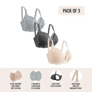 Okus - Elegant Seamless Maternity & Nursing Bra Pack of 3