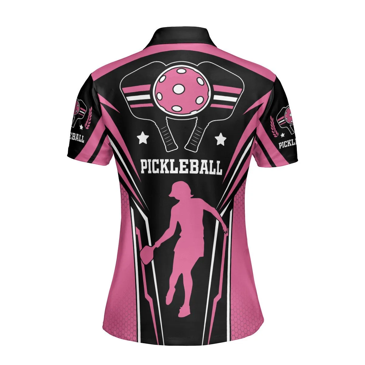 Pink Pickleball Polo Shirt For Women, Cool Shirt for Ladies Love Pickleball