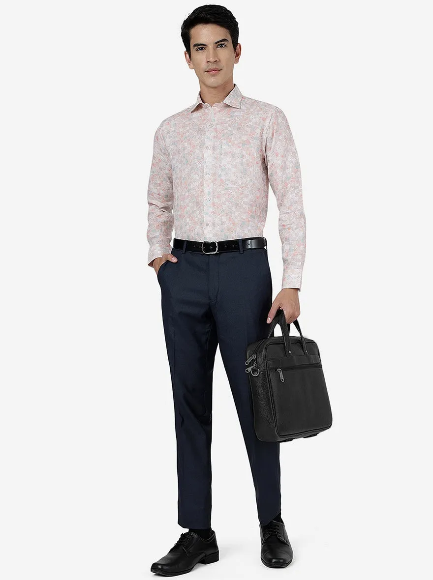 Pink Printed Regular Fit Formal Shirt | JadeBlue