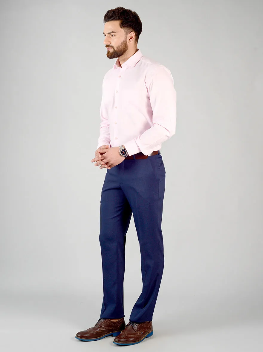 Pink Self Design Regular Fit Formal Shirt | JadeBlue