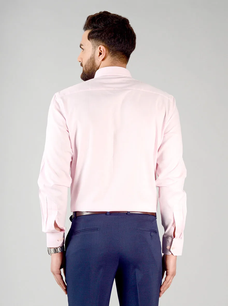 Pink Self Design Regular Fit Formal Shirt | JadeBlue