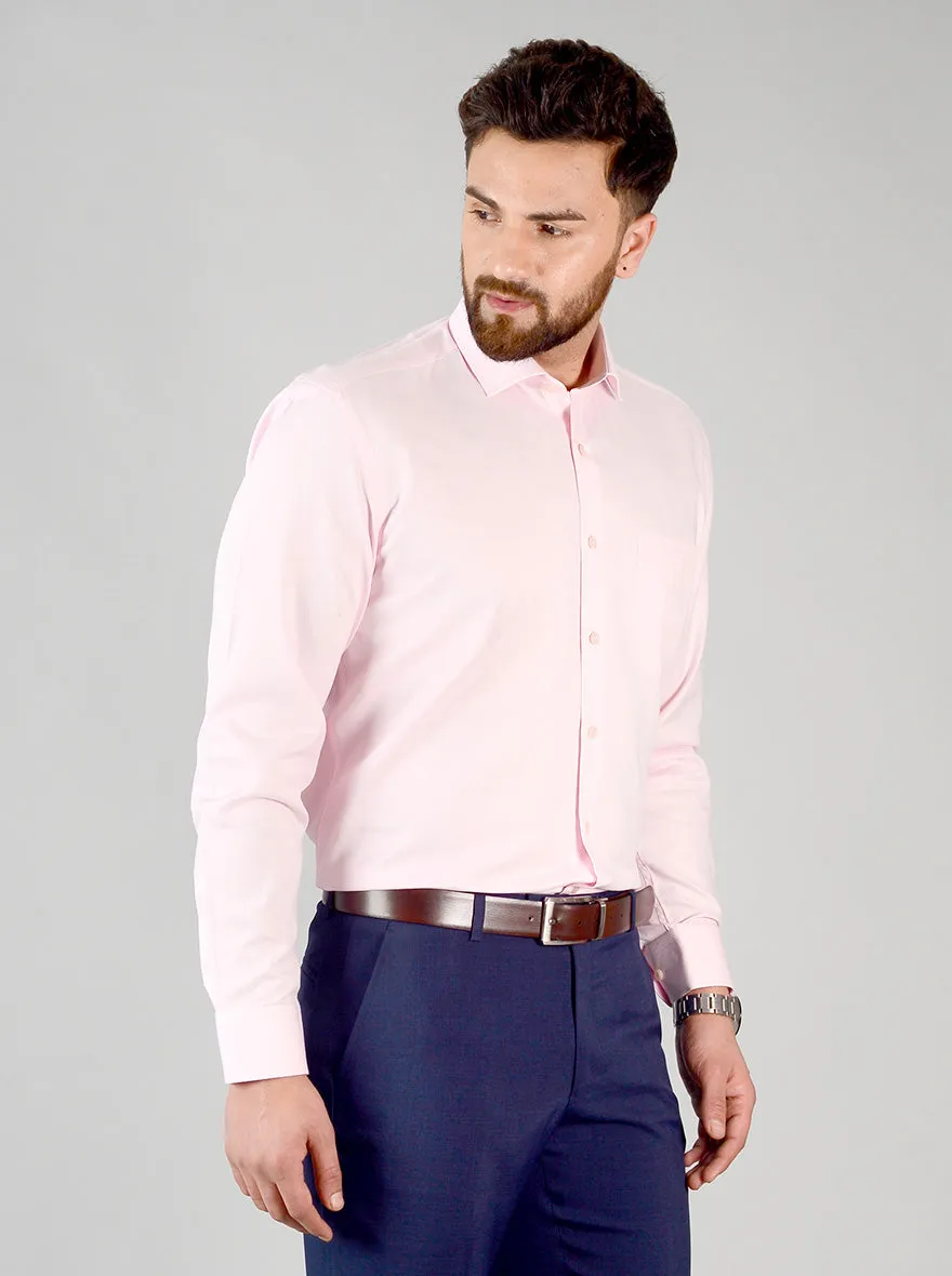 Pink Self Design Regular Fit Formal Shirt | JadeBlue