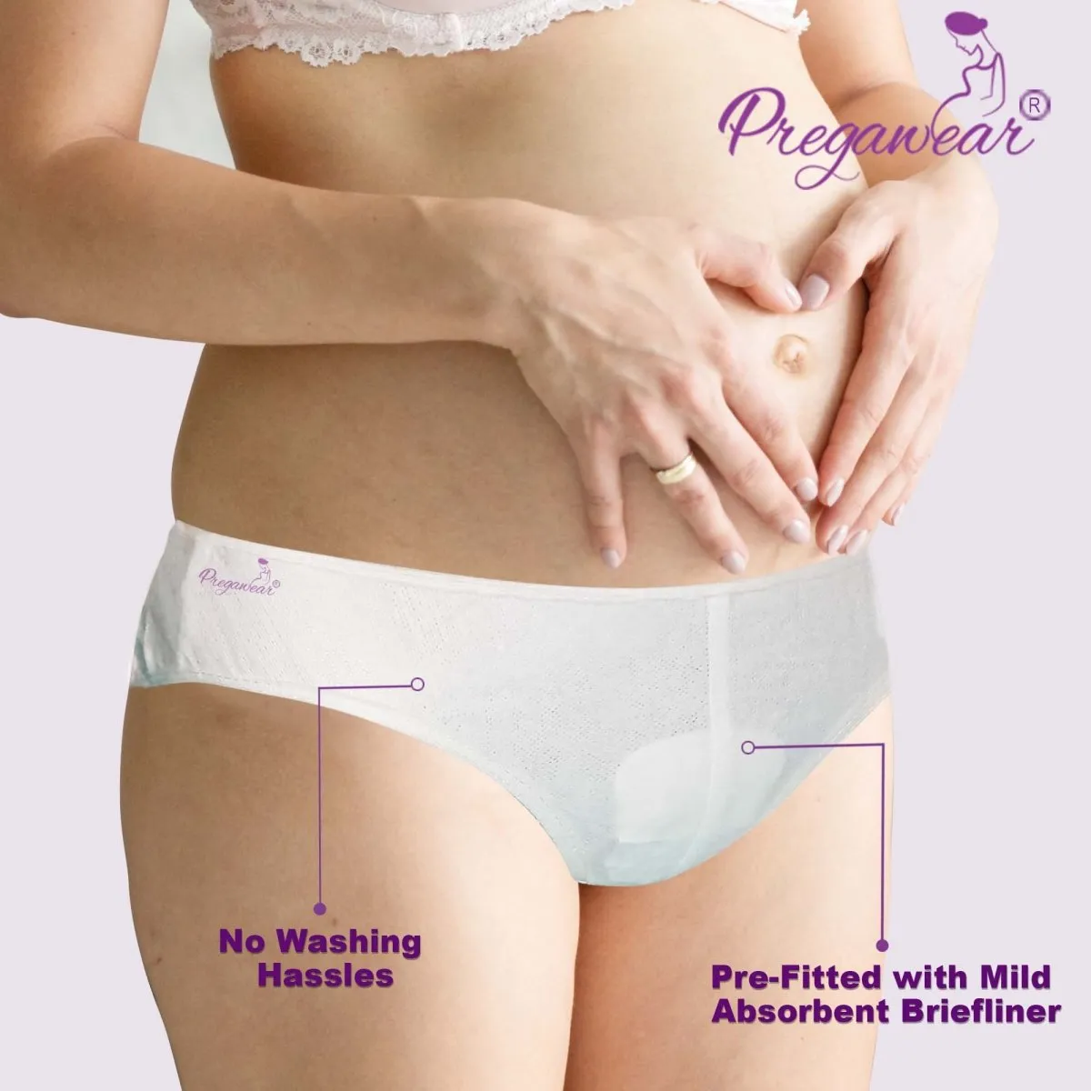 Pregawear Disposable Prepartum Pregnancy Panty  for Minor Discharge (Pack of 5)