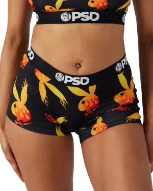 PSD Women's Playboy Flames Boy Shorts