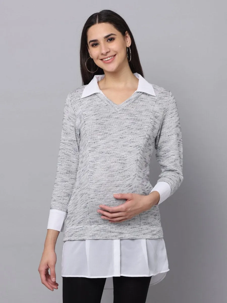 Sky Captain Maternity Knit Top With Nursing