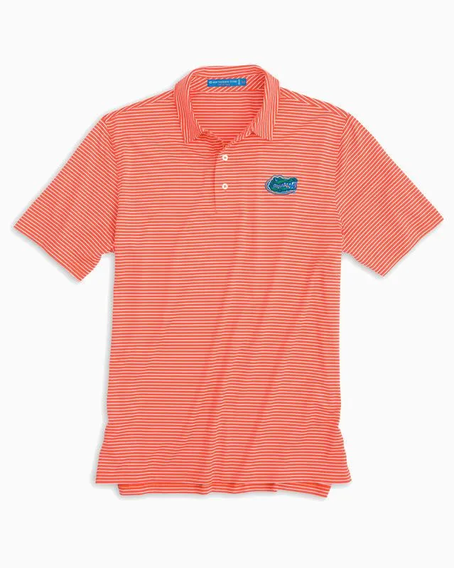 Southern Tide Men's Game Day Stripe Polo/Endzone Orange - University of Florida