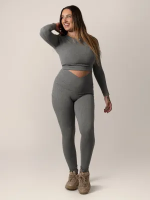 Sublime®️ Bamboo Maternity & Postpartum Crossover Legging | Charcoal