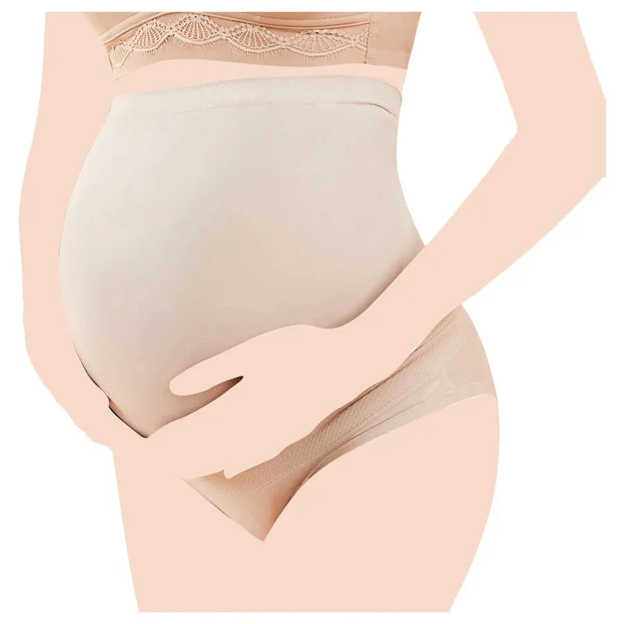 Sunveno High Waist Pregnancy Support Cotton Panties (Skin)