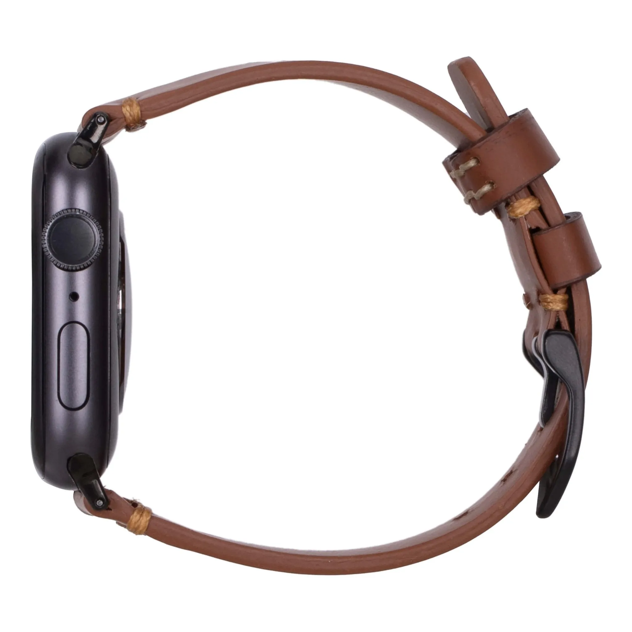 Sutton Modern Band for Apple Watch 44mm / 45mm, Brown, Black Hardware