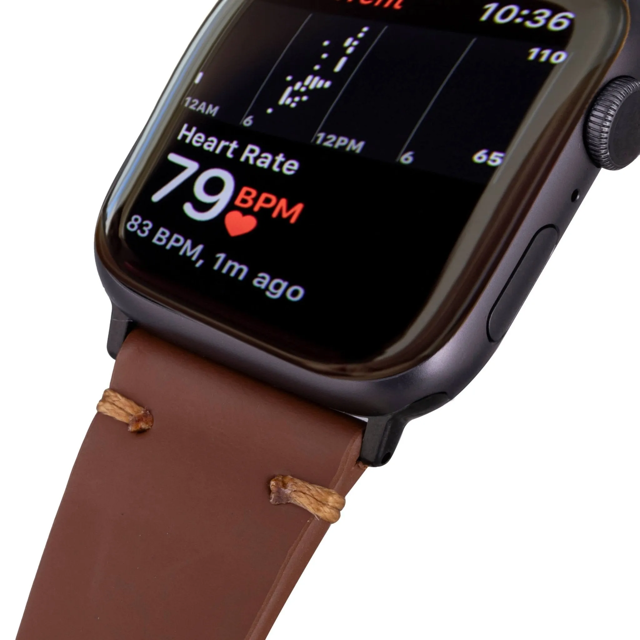 Sutton Modern Band for Apple Watch 44mm / 45mm, Brown, Black Hardware