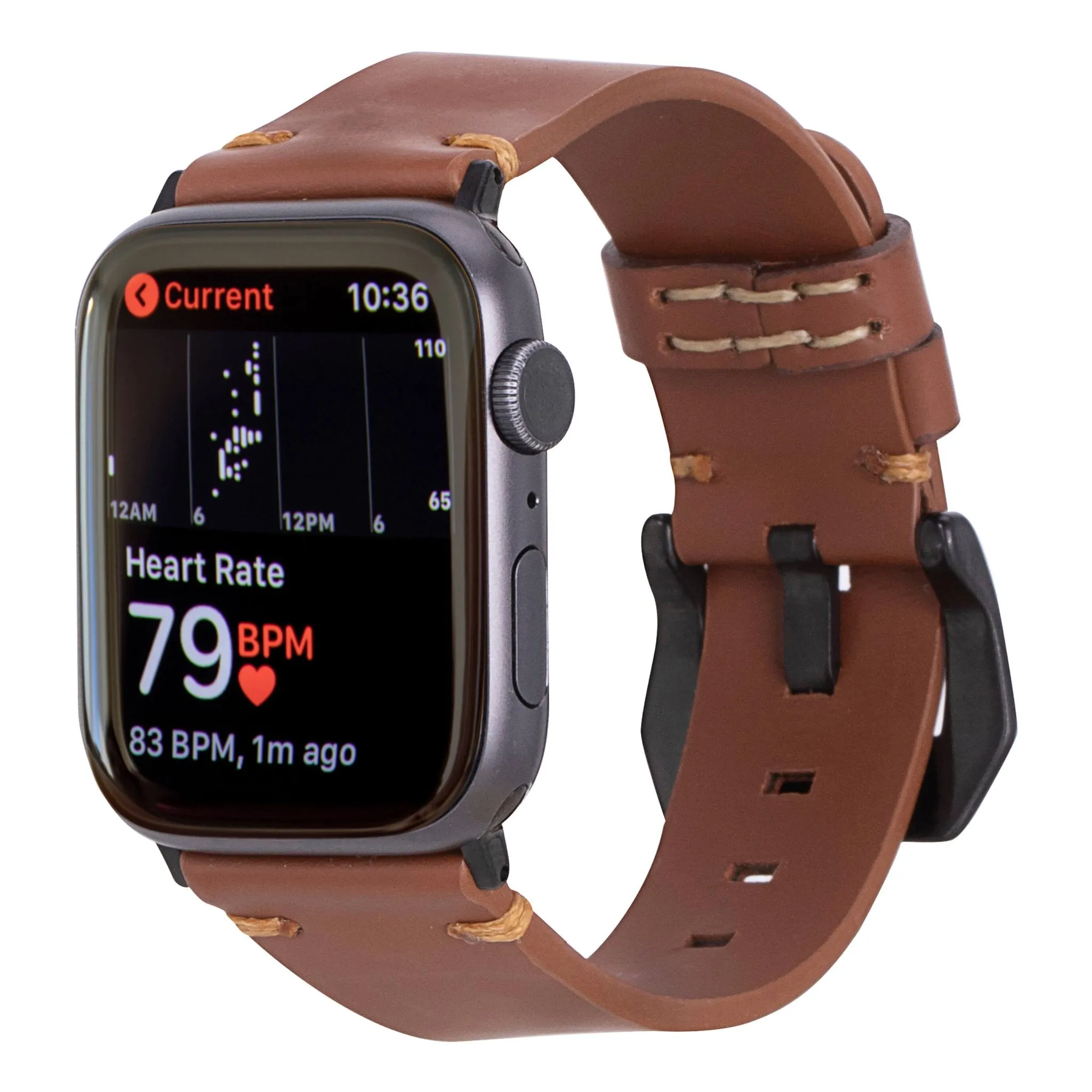 Sutton Modern Band for Apple Watch 44mm / 45mm, Brown, Black Hardware