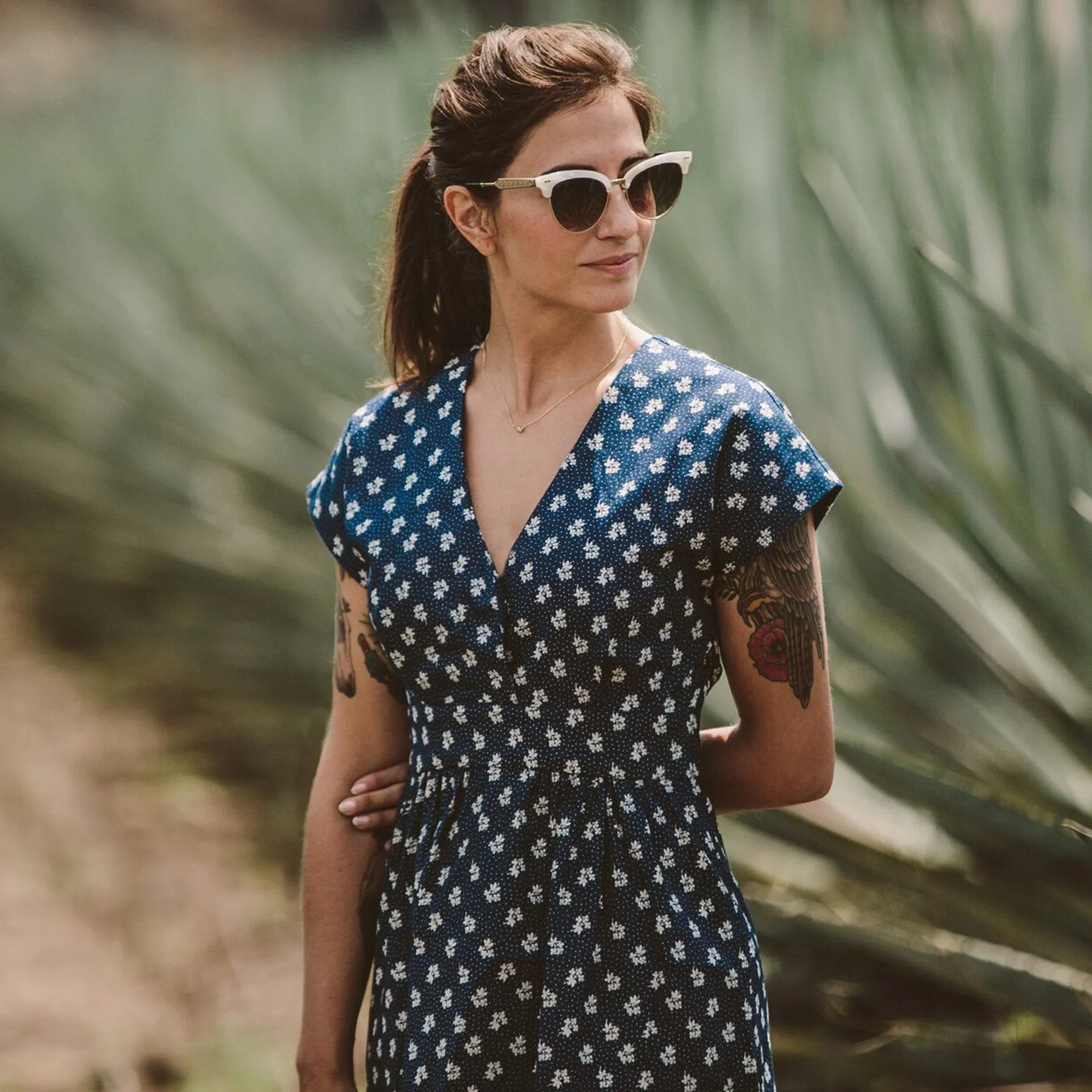 The Emma Dress in Indigo Print