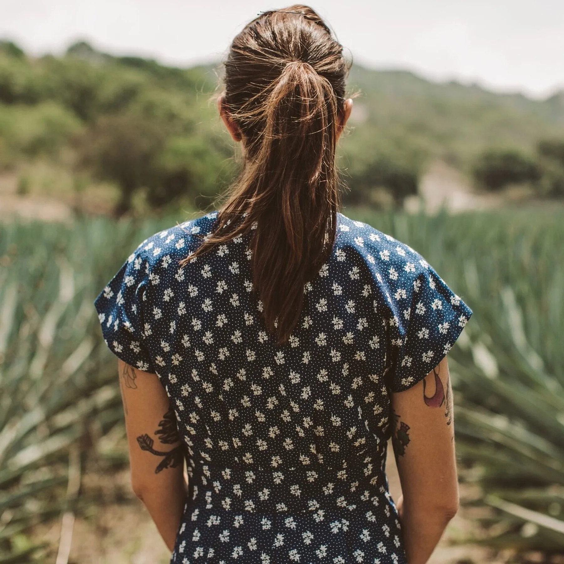 The Emma Dress in Indigo Print