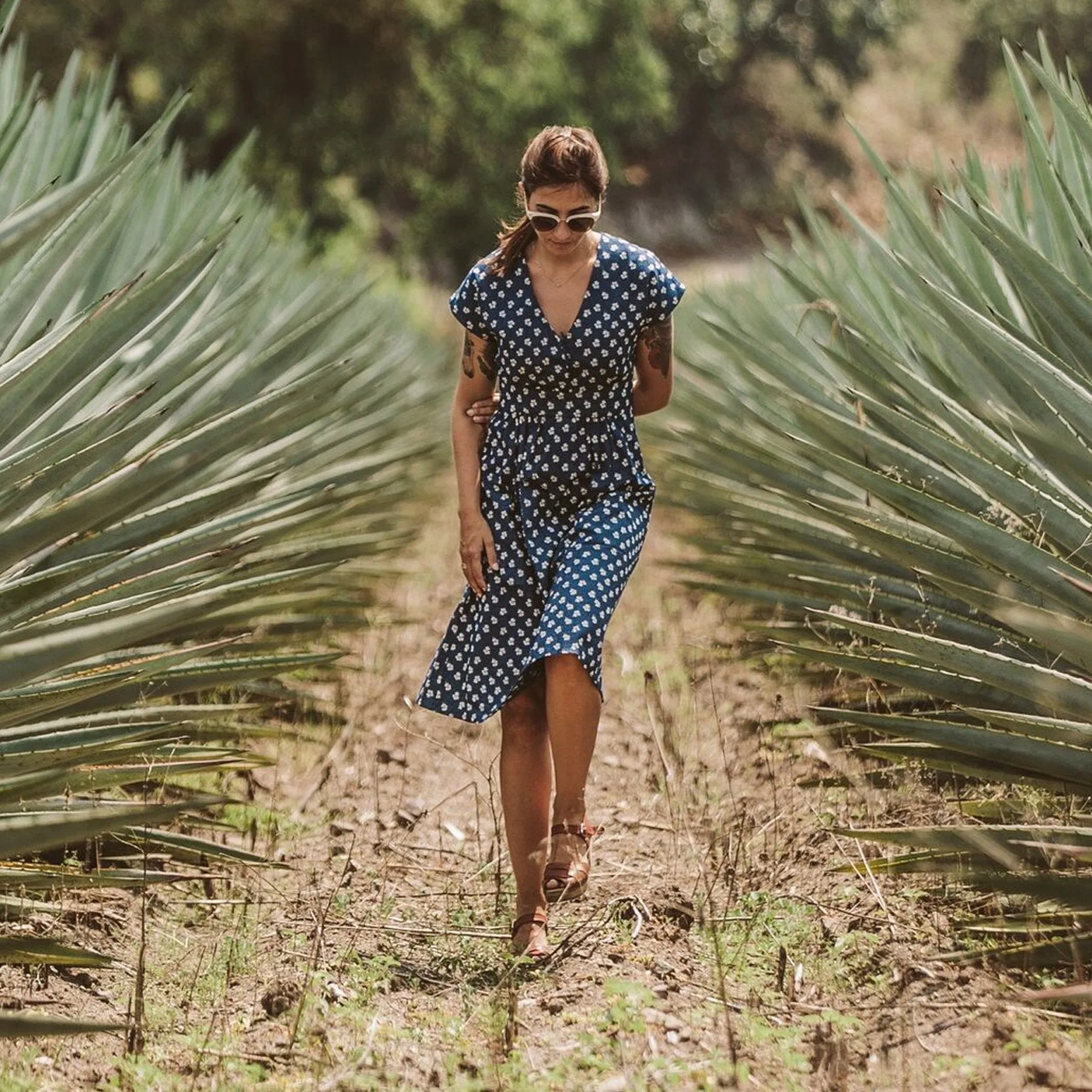 The Emma Dress in Indigo Print