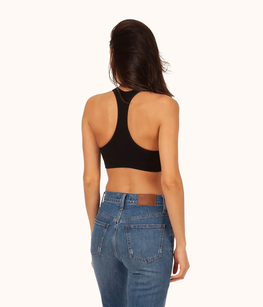 The Seamless Racerback Bralette: Jet Black