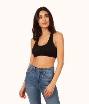 The Seamless Racerback Bralette: Jet Black