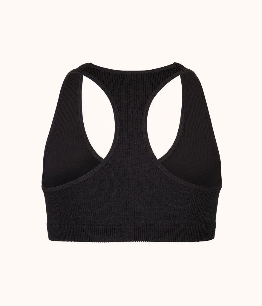 The Seamless Racerback Bralette: Jet Black