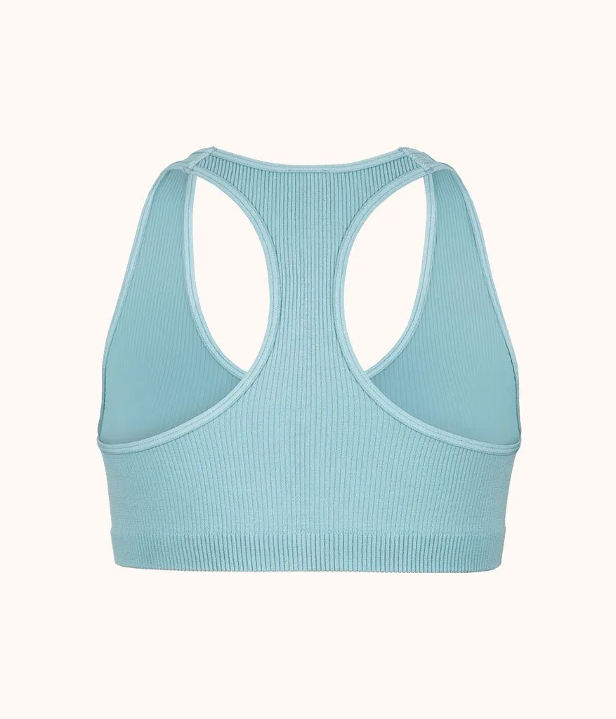 The Seamless Racerback Bralette: Sky Blue