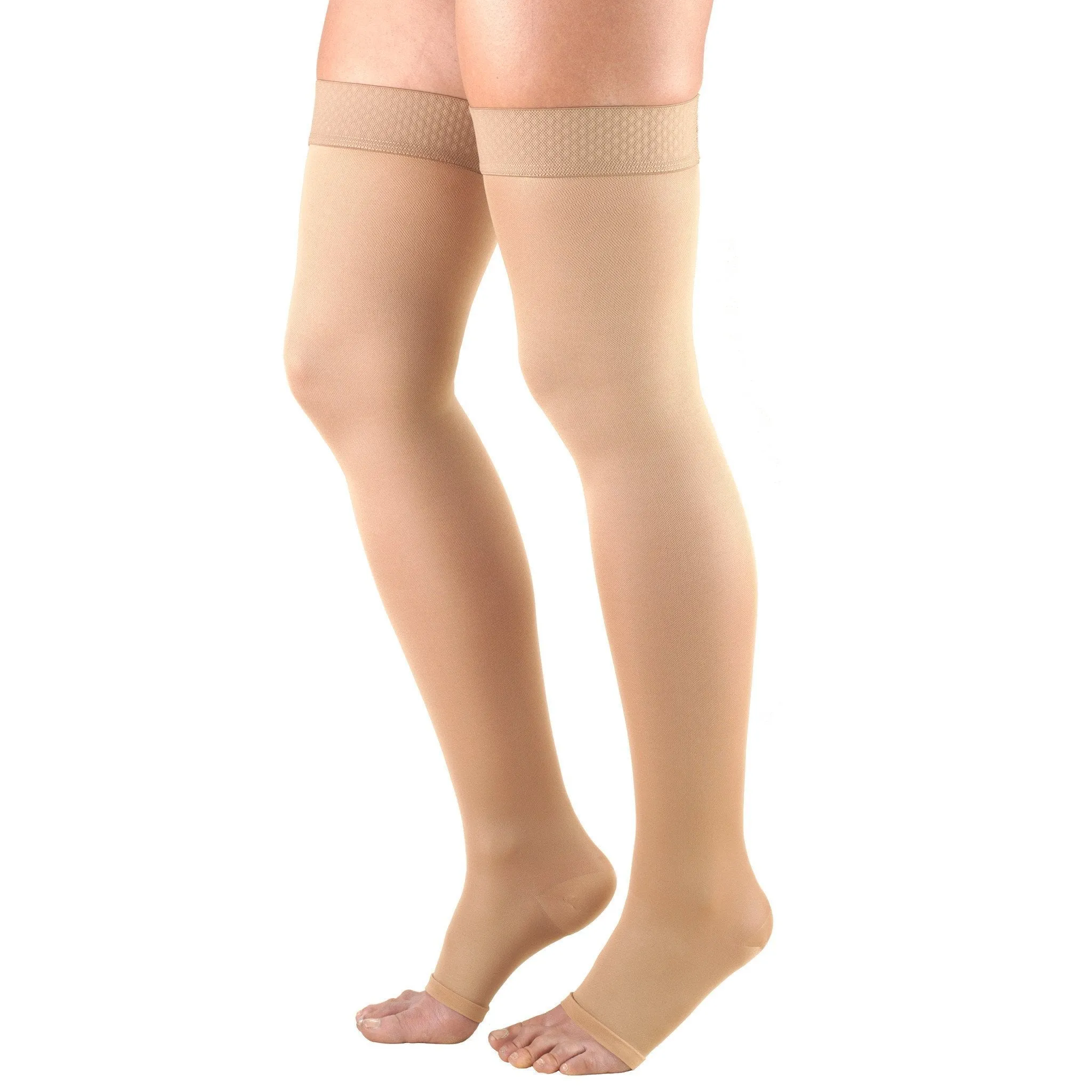 TRUFORM® Ladies Opaque Thigh High 20-30 mmHg, Open Toe