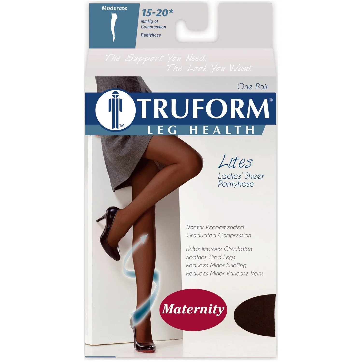 TRUFORM® Lites Women's Pantyhose 15-20 mmHg, Maternity